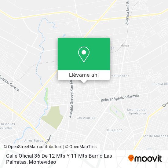Mapa de Calle Oficial 36 De 12 Mts Y 11 Mts Barrio Las Palmitas