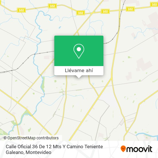 Mapa de Calle Oficial 36 De 12 Mts Y Camino Teniente Galeano