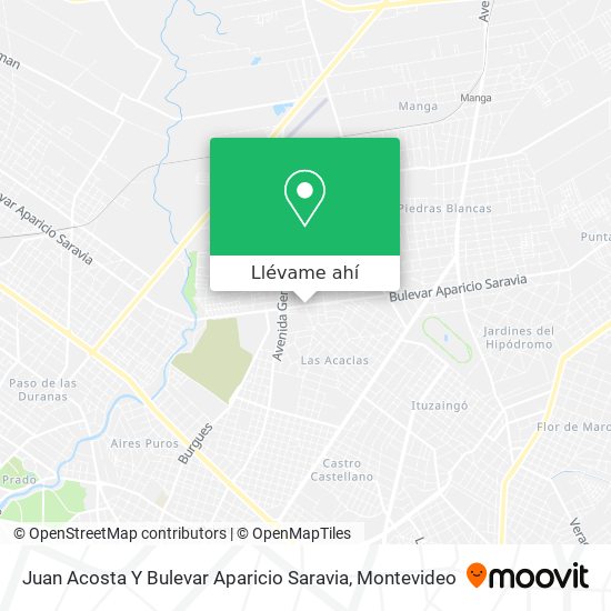 Mapa de Juan Acosta Y Bulevar Aparicio Saravia