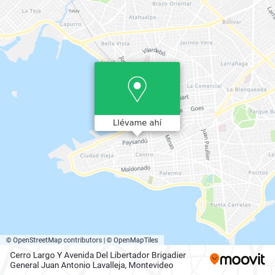 Mapa de Cerro Largo Y Avenida Del Libertador Brigadier General Juan Antonio Lavalleja