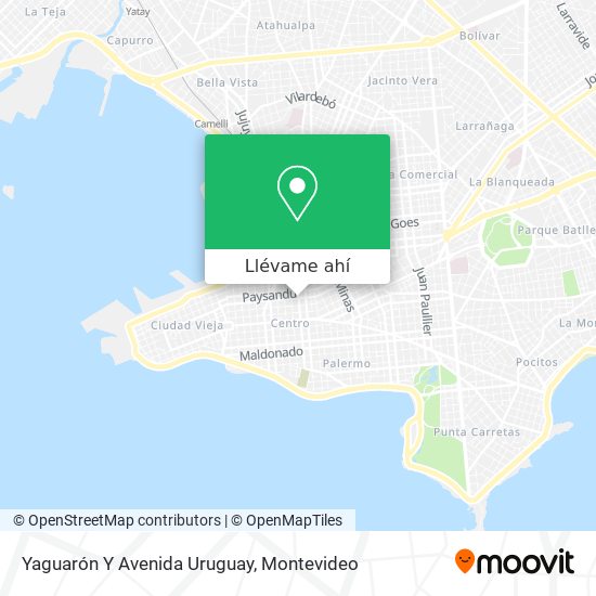Mapa de Yaguarón Y Avenida Uruguay