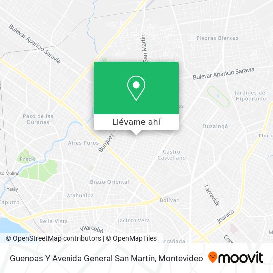 Mapa de Guenoas Y Avenida General San Martín