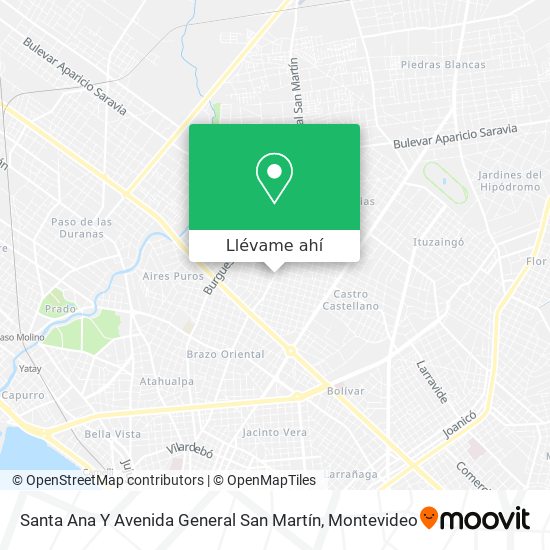 Mapa de Santa Ana Y Avenida General San Martín