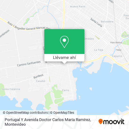Mapa de Portugal Y Avenida Doctor Carlos María Ramírez