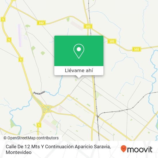 Mapa de Calle De 12 Mts Y Continuación Aparicio Saravia