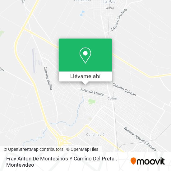 Mapa de Fray Anton De Montesinos Y Camino Del Pretal