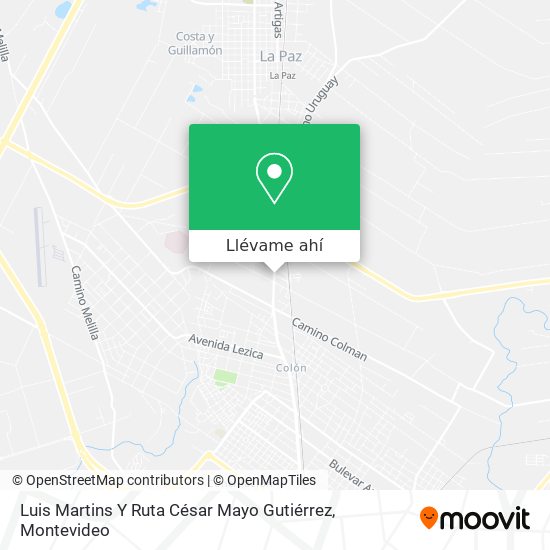 Mapa de Luis Martins Y Ruta César Mayo Gutiérrez