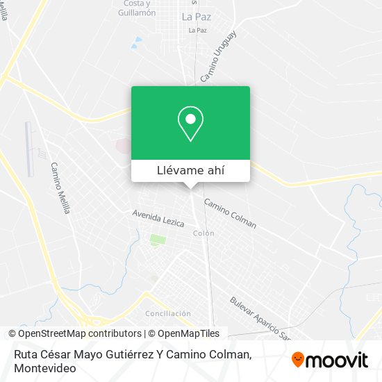 Mapa de Ruta César Mayo Gutiérrez Y Camino Colman