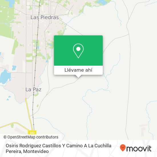 Mapa de Osiris Rodríguez Castillos Y Camino A La Cuchilla Pereira