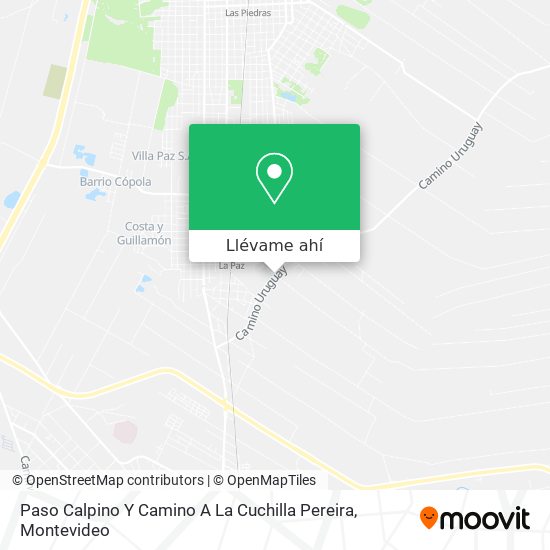 Mapa de Paso Calpino Y Camino A La Cuchilla Pereira