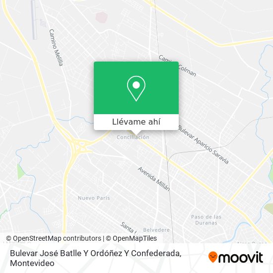 Mapa de Bulevar José Batlle Y Ordóñez Y Confederada