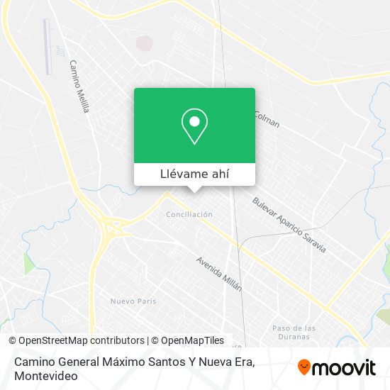 Mapa de Camino General Máximo Santos Y Nueva Era