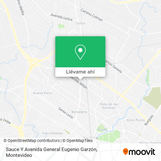 Mapa de Sauce Y Avenida General Eugenio Garzón
