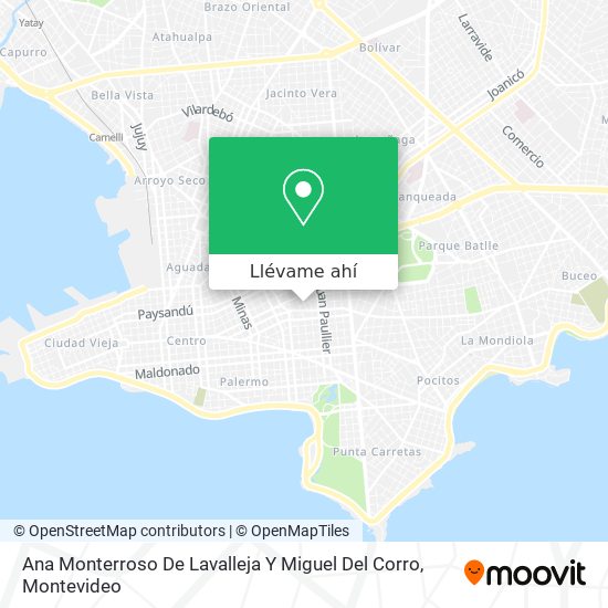 Mapa de Ana Monterroso De Lavalleja Y Miguel Del Corro
