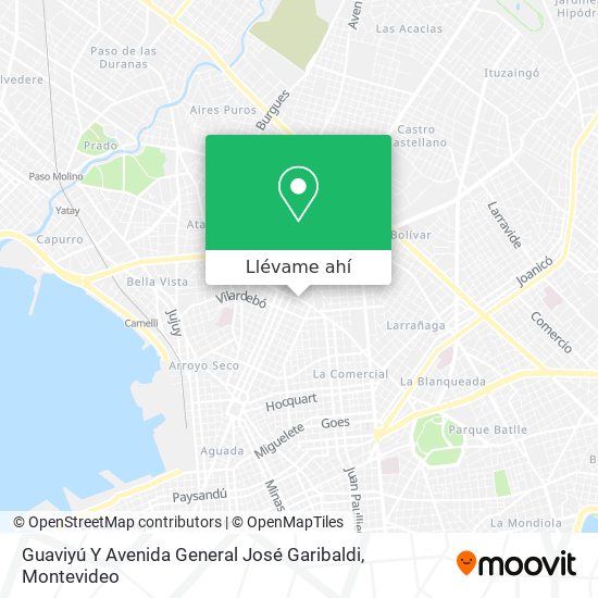 Mapa de Guaviyú Y Avenida General José Garibaldi