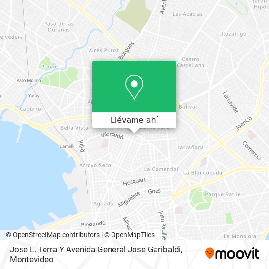 Mapa de José L. Terra Y Avenida General José Garibaldi