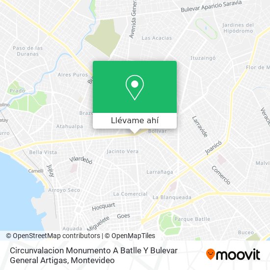 Mapa de Circunvalacion Monumento A Batlle Y Bulevar General Artigas