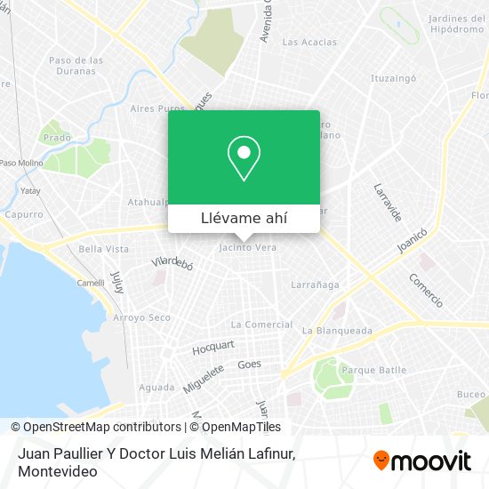 Mapa de Juan Paullier Y Doctor Luis Melián Lafinur