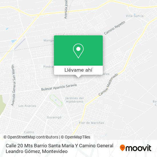 Mapa de Calle 20 Mts Barrio Santa María Y Camino General Leandro Gómez