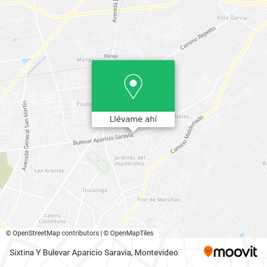 Mapa de Sixtina Y Bulevar Aparicio Saravia