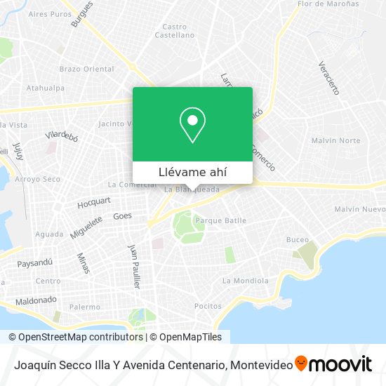 Mapa de Joaquín Secco Illa Y Avenida Centenario