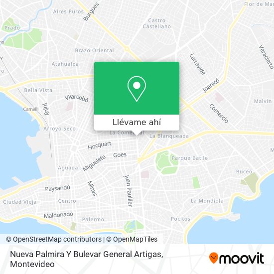 Mapa de Nueva Palmira Y Bulevar General Artigas