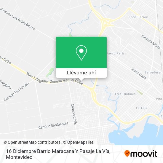 Mapa de 16 Diciembre Barrio Maracana Y Pasaje La Vía