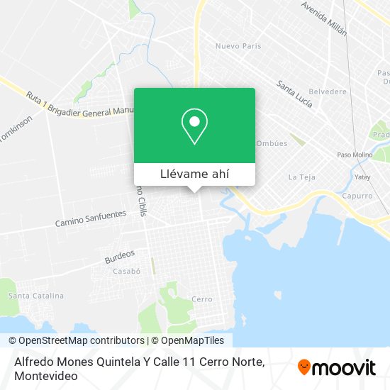 Mapa de Alfredo Mones Quintela Y Calle 11 Cerro Norte