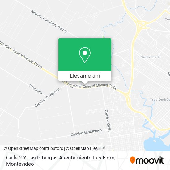 Mapa de Calle 2 Y Las Pitangas Asentamiento Las Flore