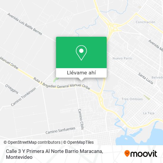 Mapa de Calle 3 Y Primera Al Norte Barrio Maracana
