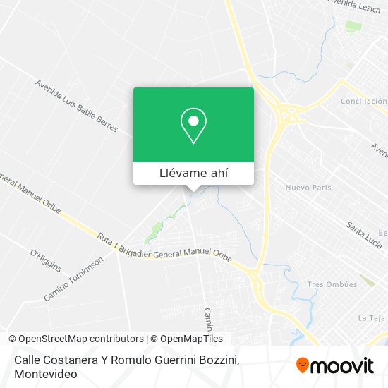 Mapa de Calle Costanera Y Romulo Guerrini Bozzini