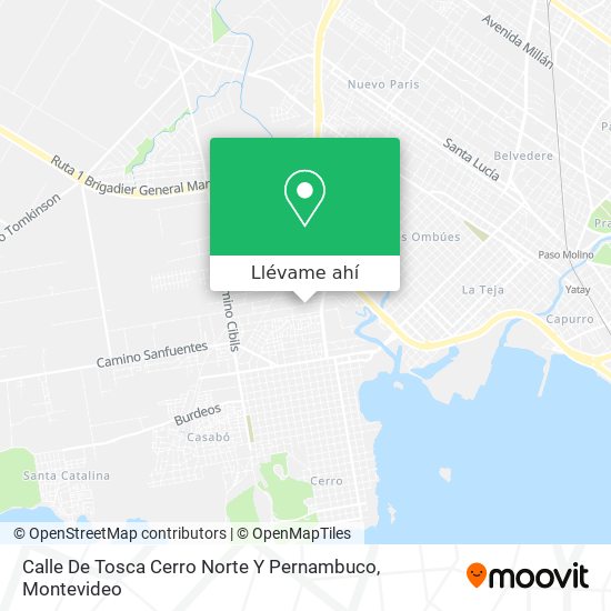 Mapa de Calle De Tosca Cerro Norte Y Pernambuco