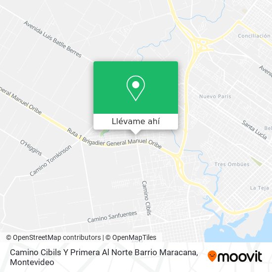 Mapa de Camino Cibils Y Primera Al Norte Barrio Maracana
