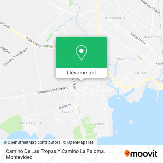 Mapa de Camino De Las Tropas Y Camino La Paloma