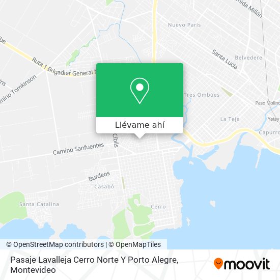 Mapa de Pasaje Lavalleja Cerro Norte Y Porto Alegre