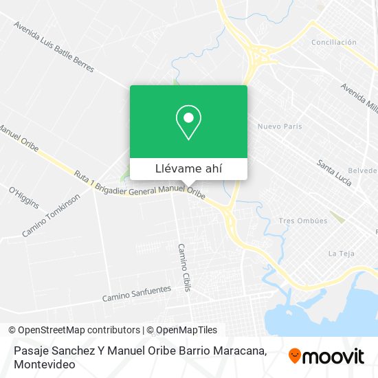 Mapa de Pasaje Sanchez Y Manuel Oribe Barrio Maracana