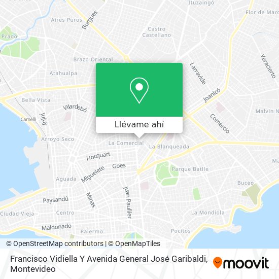 Mapa de Francisco Vidiella Y Avenida General José Garibaldi