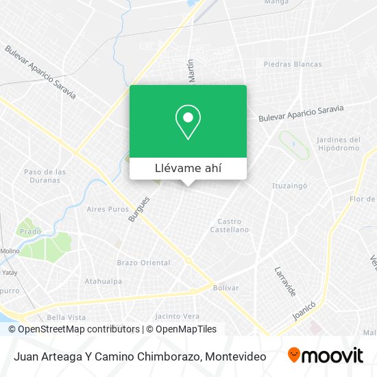 Mapa de Juan Arteaga Y Camino Chimborazo
