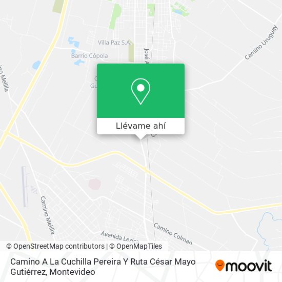 Mapa de Camino A La Cuchilla Pereira Y Ruta César Mayo Gutiérrez
