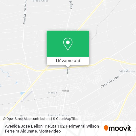 Mapa de Avenida José Belloni Y Ruta 102 Perimetral Wilson Ferreira Aldunate