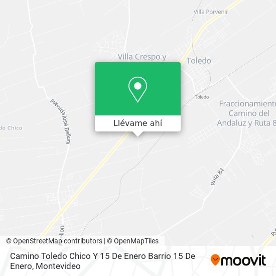 Mapa de Camino Toledo Chico Y 15 De Enero Barrio 15 De Enero