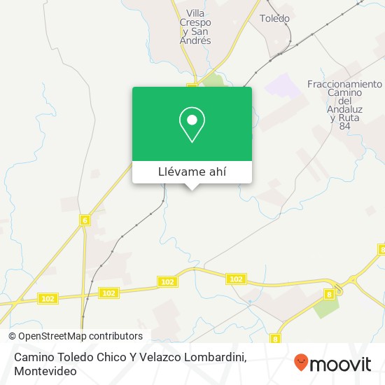 Mapa de Camino Toledo Chico Y Velazco Lombardini