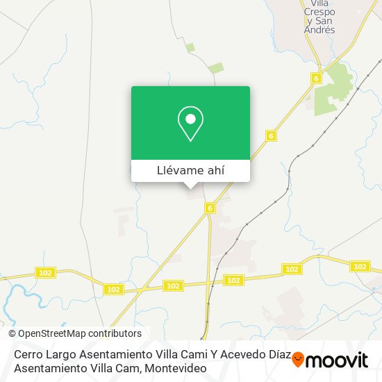 Mapa de Cerro Largo Asentamiento Villa Cami Y Acevedo Díaz Asentamiento Villa Cam