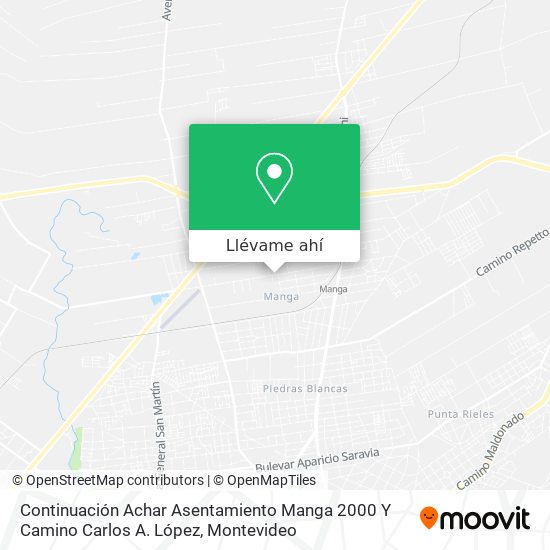 Mapa de Continuación Achar Asentamiento Manga 2000 Y Camino Carlos A. López