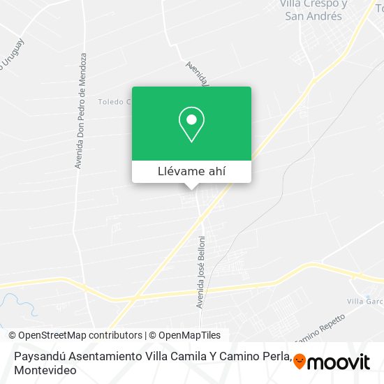 Mapa de Paysandú Asentamiento Villa Camila Y Camino Perla
