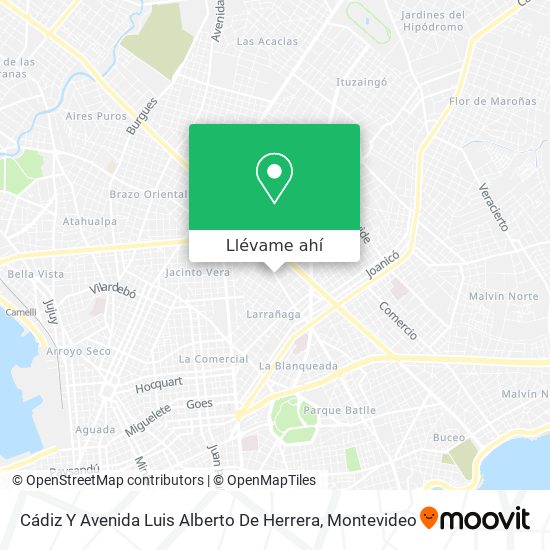 Mapa de Cádiz Y Avenida Luis Alberto De Herrera