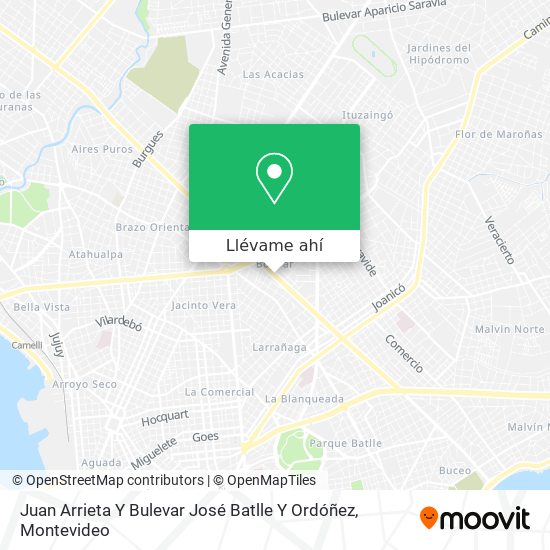 Mapa de Juan Arrieta Y Bulevar José Batlle Y Ordóñez