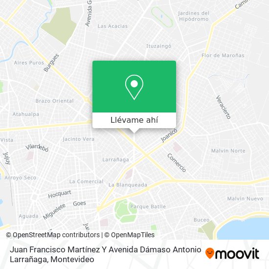 Mapa de Juan Francisco Martínez Y Avenida Dámaso Antonio Larrañaga