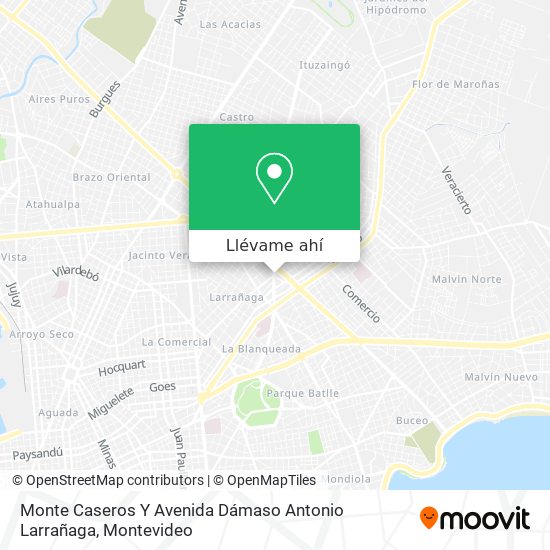 Mapa de Monte Caseros Y Avenida Dámaso Antonio Larrañaga