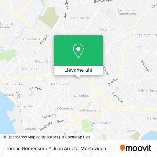 Mapa de Tomás Gomensoro Y Juan Arrieta
